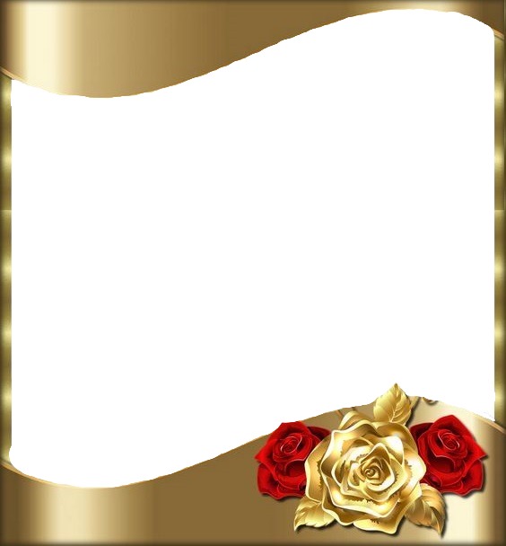 marco dorado y rosas. Valokuvamontaasi