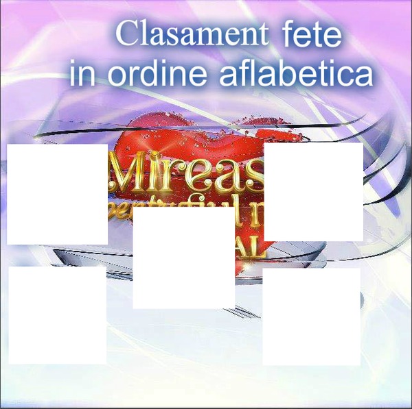 Clasament fete in ordine alfabetica MPFM 5 Photo frame effect