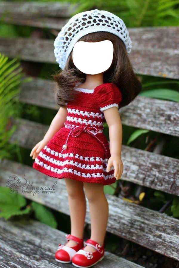 muñequita vestido rojo Фотомонтаж