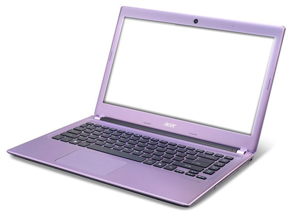 Purple Laptop Photo frame effect