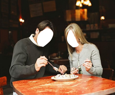 diner couple Photo frame effect
