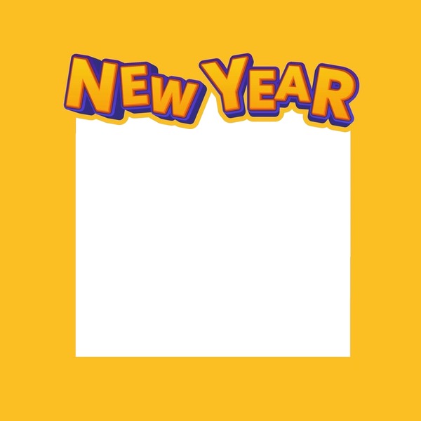 new year. Photo frame effect