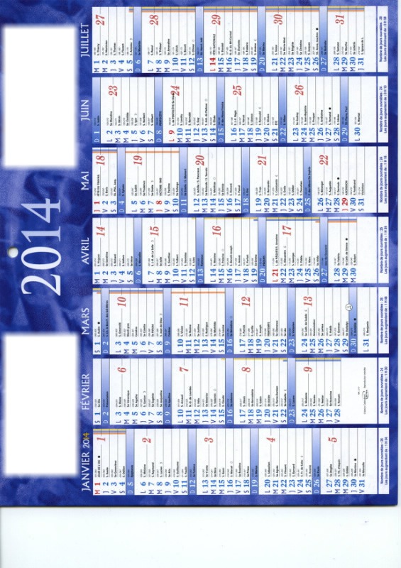 Calendrier 1 Montage photo