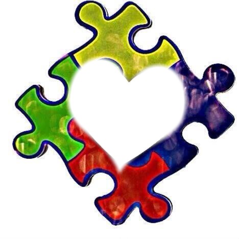 Autism Puzzle Heart Photo frame effect