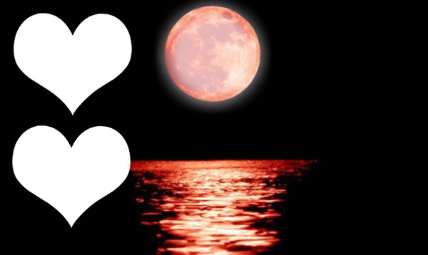 moon love red Φωτομοντάζ