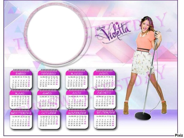 Calendario de violetta Montaje fotografico