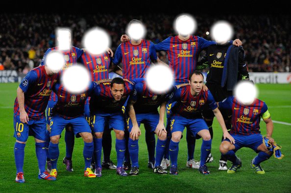 Barcelone avec 2 jouers Photo frame effect