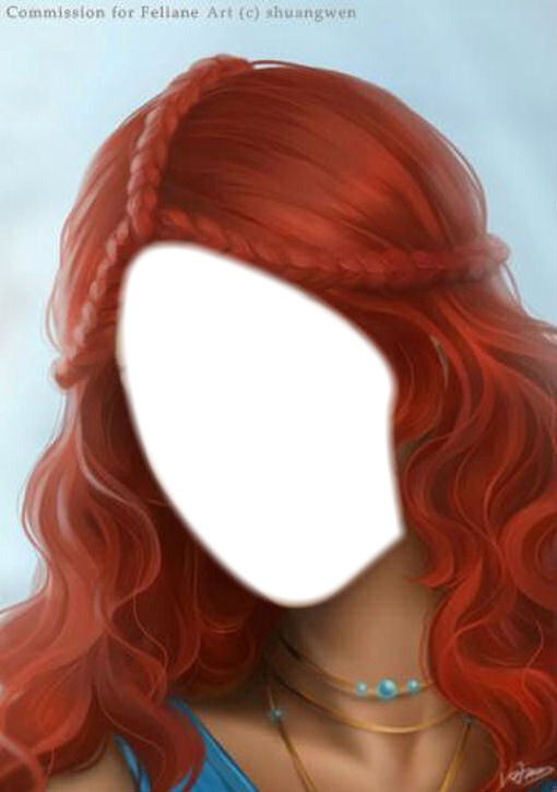 red hair lady Photo frame effect