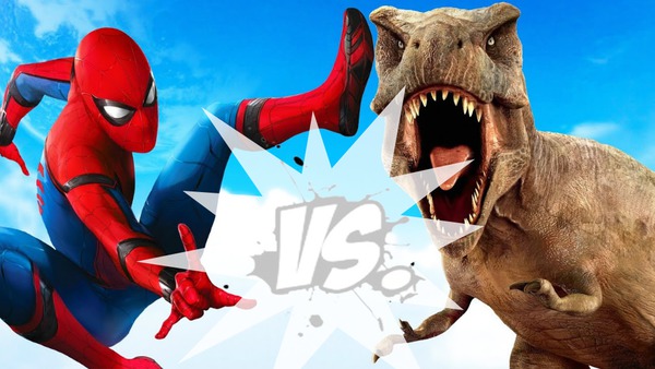 spiderman vs dinorex Fotomontāža