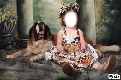 angel and her puppy Photomontage