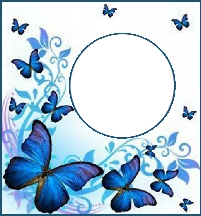 mariposas azules. Photo frame effect | Pixiz