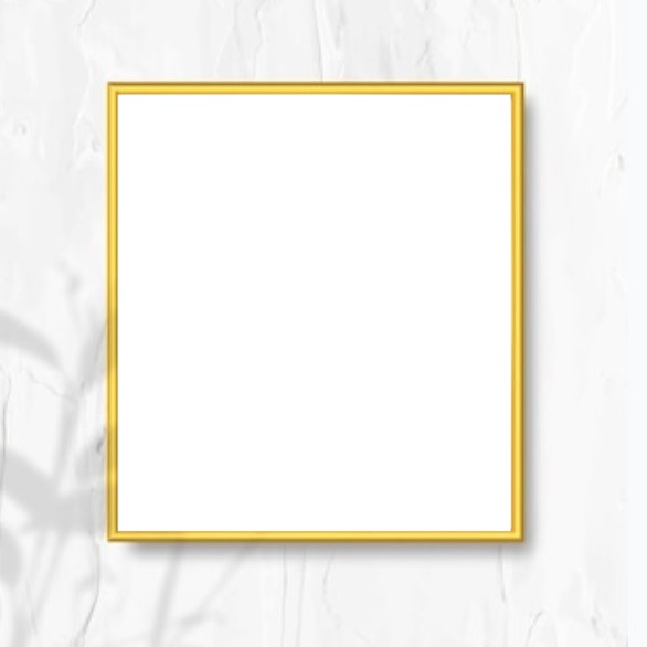 marco amarillo, sobre pared pintada, para una foto. Fotomontagem