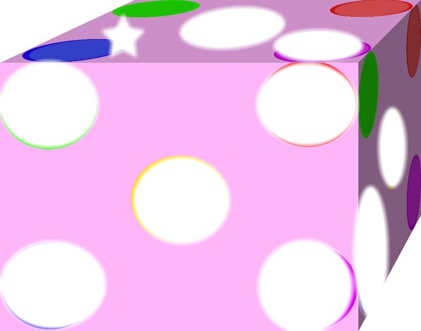 cubo rosa com bolas Fotomontagem