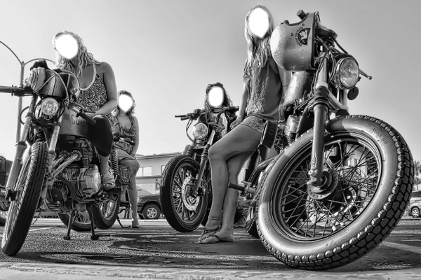 femme moto Fotomontáž