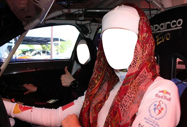 Hijab Rally Driver 2 Photo frame effect