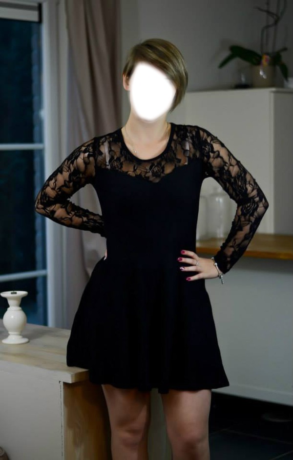 mini robe noire Photo frame effect