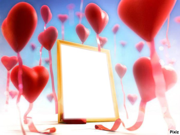 flying hearts Photo frame effect