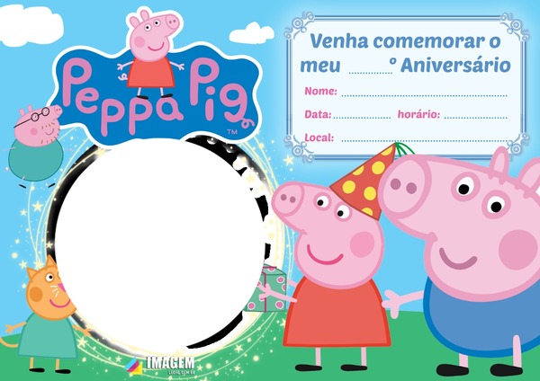 Convite Peppa Pig Fotomontaż