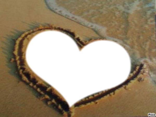 coeur dans le sable Fotomontaža