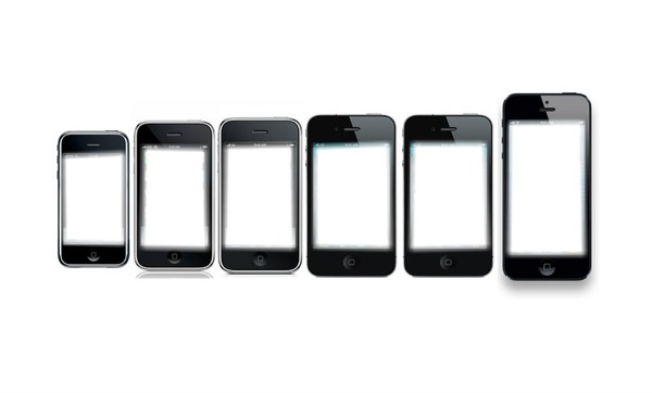 6 iphones Fotomontage