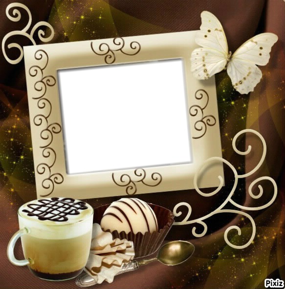 Butterfly-Coffee Photo frame effect