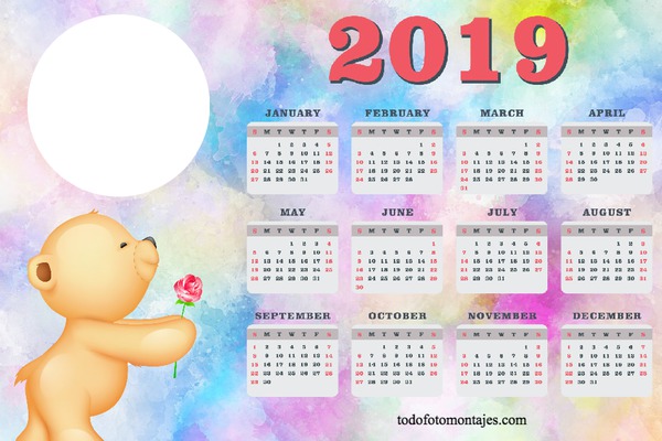 calendario 2019 Fotoğraf editörü