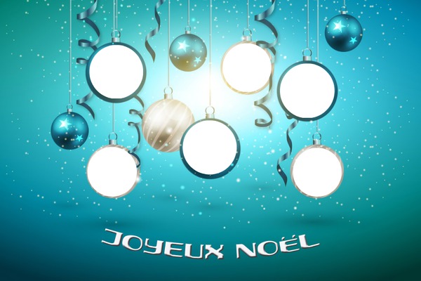 6 boules de Noël Fotomontáž