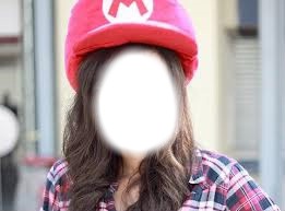 Fille avec chapeau Mario Fotomontage