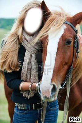 Fille et un cheval Photomontage