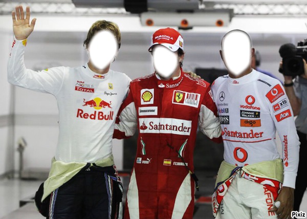 Vettel Alonso et Hamilton Montaje fotografico