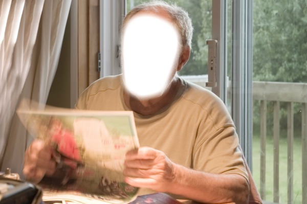 homem lendo Fotomontage