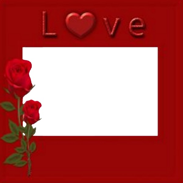 love, marco y rosas rojas. Montage photo