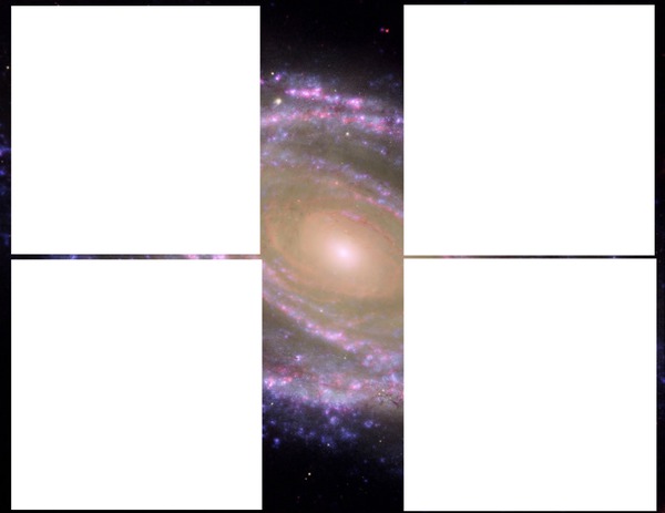 Galaxie quatre cardre.; Montage photo