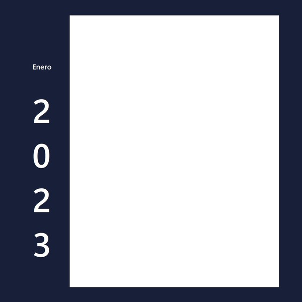 marco azul, enero 2023 Fotomontáž