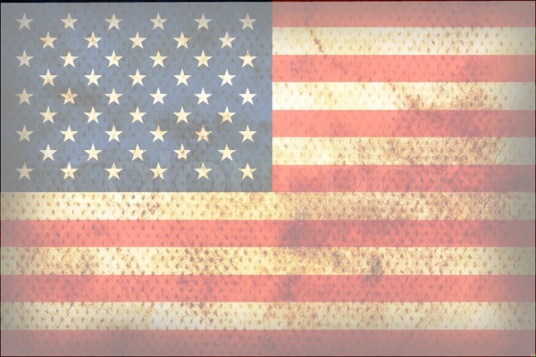 Old USA Flag フォトモンタージュ