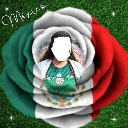 renewilly bandera mexico y foto Fotomontaż