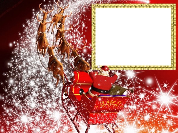 Vánoce, Christmas, Santa Photo frame effect