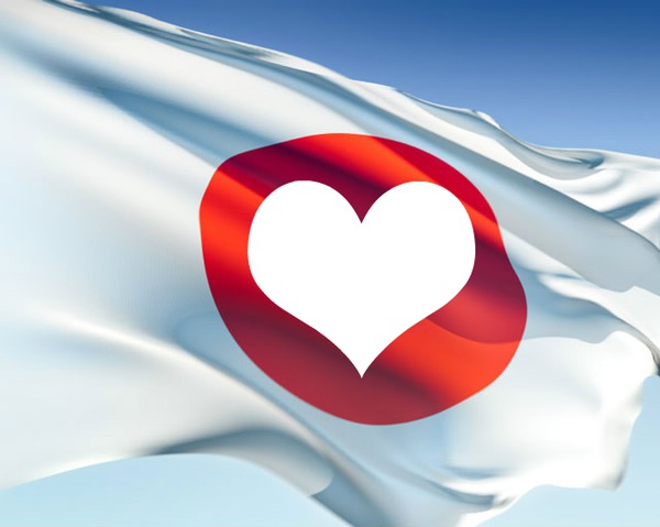 Japan Flag Heart Fotomontaż