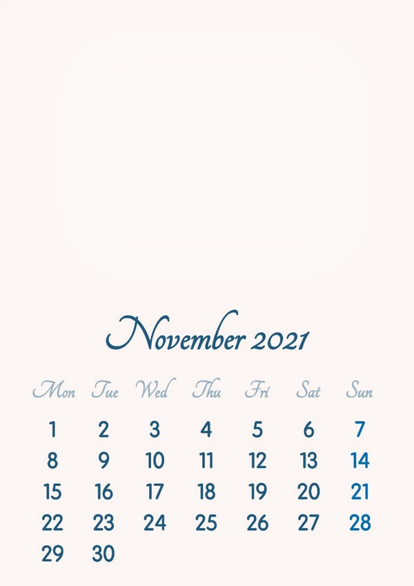 November 2021 // 2019 to 2046 // VIP Calendar // Basic Color // English Montage photo