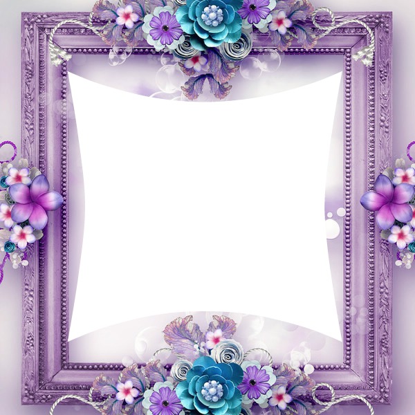 cadre fleurie violet Photomontage