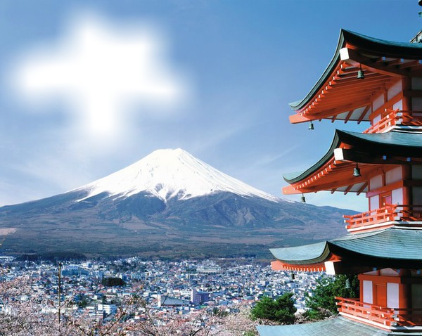 Le mont fudji 'Japon' Фотомонтаж