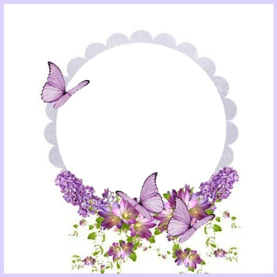 flores y mariposas lila Fotomontage